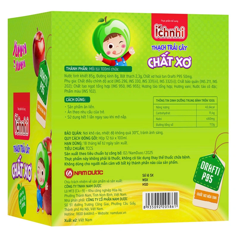 Thạch Ích Nhi bổ sung chất xơ hương trái cây, 12 túi (từ 2 tuổi) 3